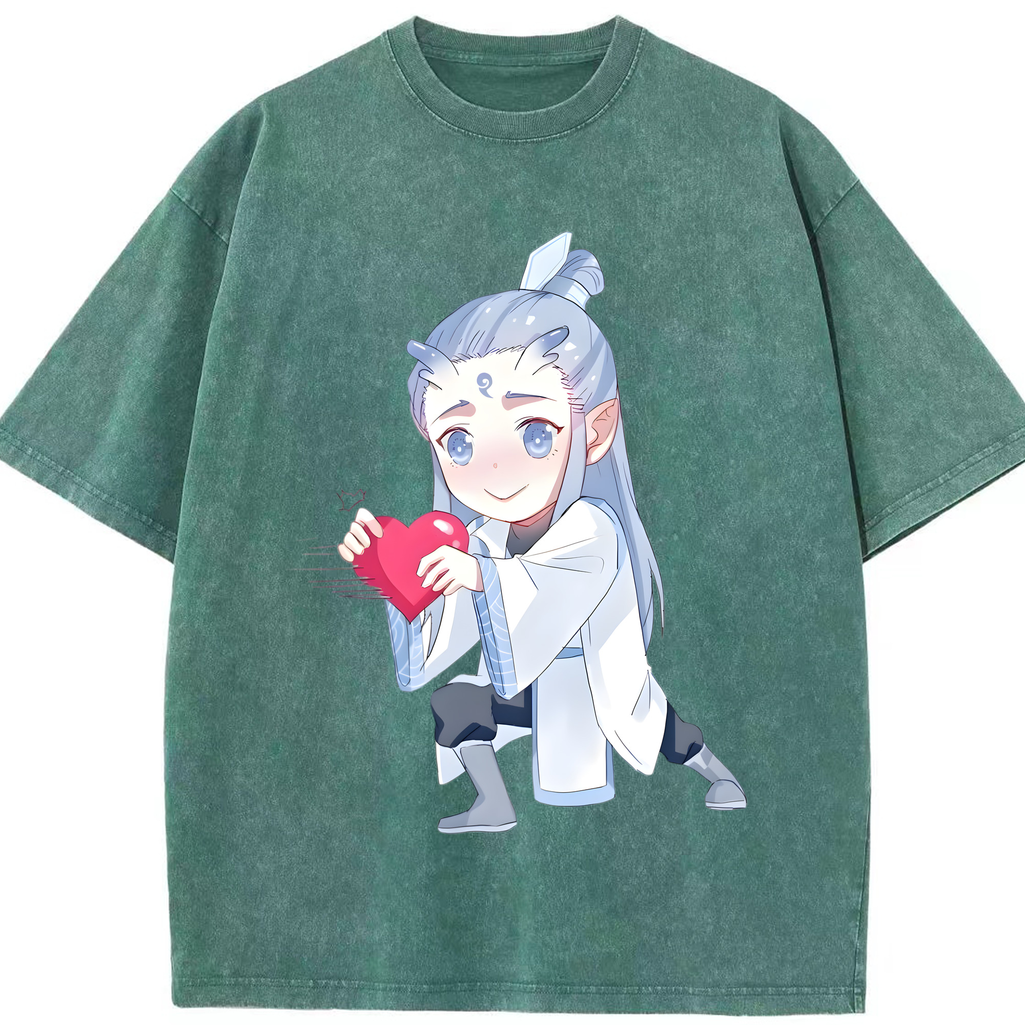 （画像用） Ne Zha 2 ナタ 魔童の大暴れ 綿100% ヴィンテージ風 半袖Tシャツ（フロントプリント）